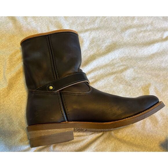 Red Wing Shoes Size 12 Engineer Leather Boots Chocolate Brown Men Oil Resistant - Picture 4 of 9